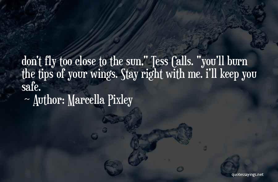 Marcella Pixley Quotes: Don't Fly Too Close To The Sun, Tess Calls. You'll Burn The Tips Of Your Wings. Stay Right With Me.