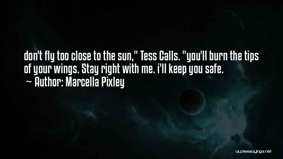 Marcella Pixley Quotes: Don't Fly Too Close To The Sun, Tess Calls. You'll Burn The Tips Of Your Wings. Stay Right With Me.