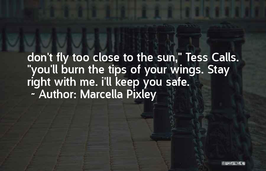 Marcella Pixley Quotes: Don't Fly Too Close To The Sun, Tess Calls. You'll Burn The Tips Of Your Wings. Stay Right With Me.