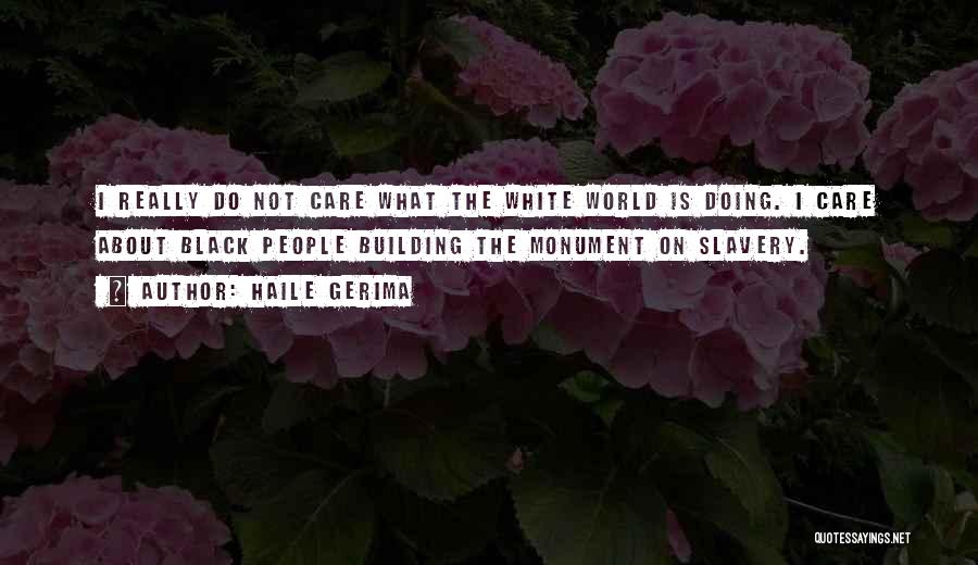 Haile Gerima Quotes: I Really Do Not Care What The White World Is Doing. I Care About Black People Building The Monument On