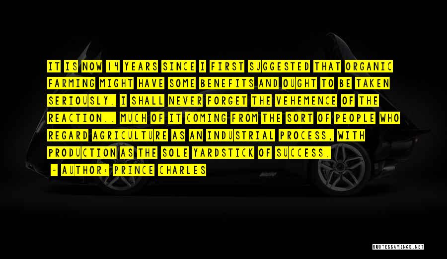 Prince Charles Quotes: It Is Now 14 Years Since I First Suggested That Organic Farming Might Have Some Benefits And Ought To Be