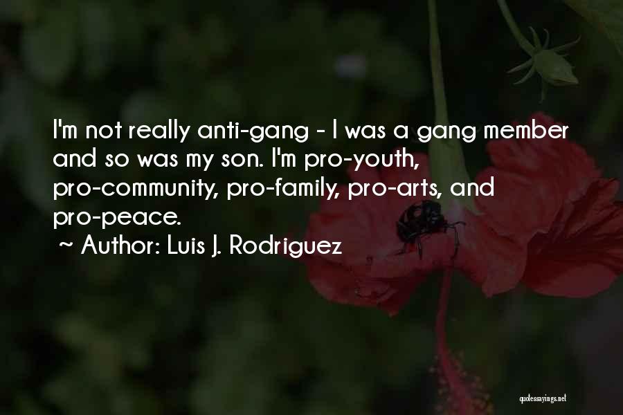 Luis J. Rodriguez Quotes: I'm Not Really Anti-gang - I Was A Gang Member And So Was My Son. I'm Pro-youth, Pro-community, Pro-family, Pro-arts,