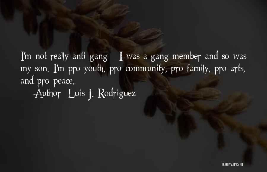 Luis J. Rodriguez Quotes: I'm Not Really Anti-gang - I Was A Gang Member And So Was My Son. I'm Pro-youth, Pro-community, Pro-family, Pro-arts,