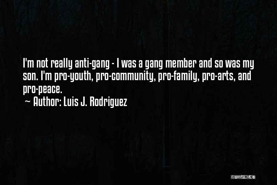 Luis J. Rodriguez Quotes: I'm Not Really Anti-gang - I Was A Gang Member And So Was My Son. I'm Pro-youth, Pro-community, Pro-family, Pro-arts,