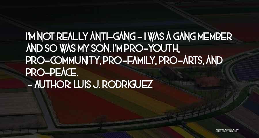 Luis J. Rodriguez Quotes: I'm Not Really Anti-gang - I Was A Gang Member And So Was My Son. I'm Pro-youth, Pro-community, Pro-family, Pro-arts,