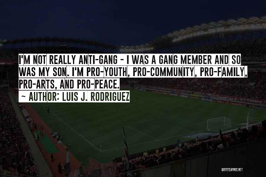 Luis J. Rodriguez Quotes: I'm Not Really Anti-gang - I Was A Gang Member And So Was My Son. I'm Pro-youth, Pro-community, Pro-family, Pro-arts,