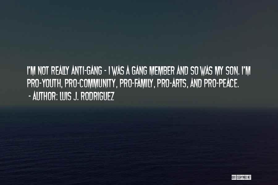 Luis J. Rodriguez Quotes: I'm Not Really Anti-gang - I Was A Gang Member And So Was My Son. I'm Pro-youth, Pro-community, Pro-family, Pro-arts,