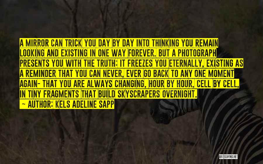 Kels Adeline Sapp Quotes: A Mirror Can Trick You Day By Day Into Thinking You Remain Looking And Existing In One Way Forever. But