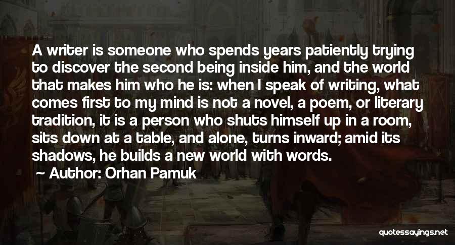 Orhan Pamuk Quotes: A Writer Is Someone Who Spends Years Patiently Trying To Discover The Second Being Inside Him, And The World That