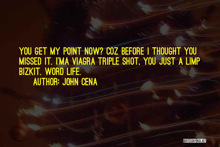 John Cena Quotes: You Get My Point Now? Coz Before I Thought You Missed It. I'ma Viagra Triple Shot, You Just A Limp