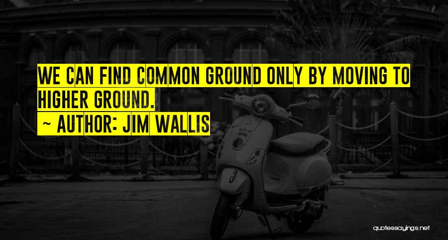 Jim Wallis Quotes: We Can Find Common Ground Only By Moving To Higher Ground.