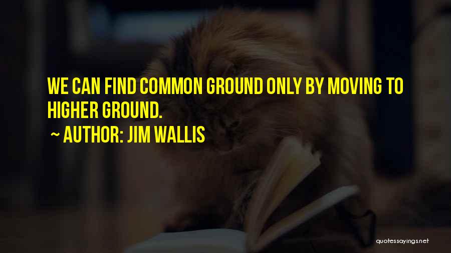 Jim Wallis Quotes: We Can Find Common Ground Only By Moving To Higher Ground.