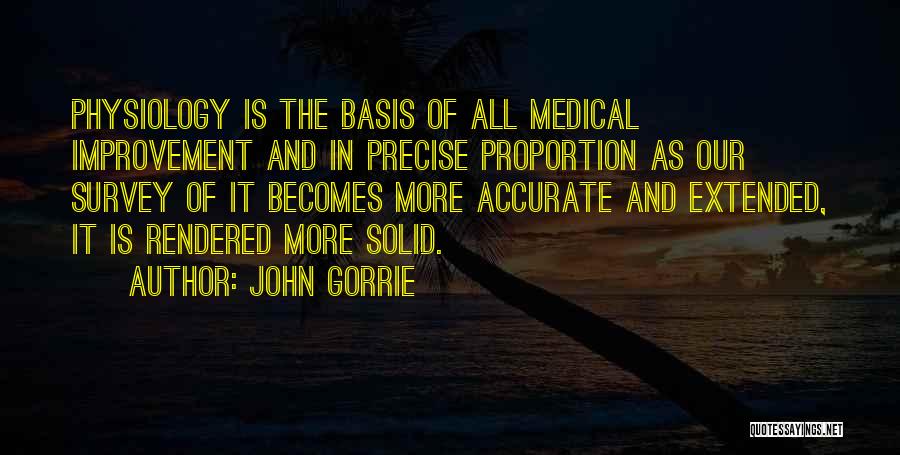 John Gorrie Quotes: Physiology Is The Basis Of All Medical Improvement And In Precise Proportion As Our Survey Of It Becomes More Accurate