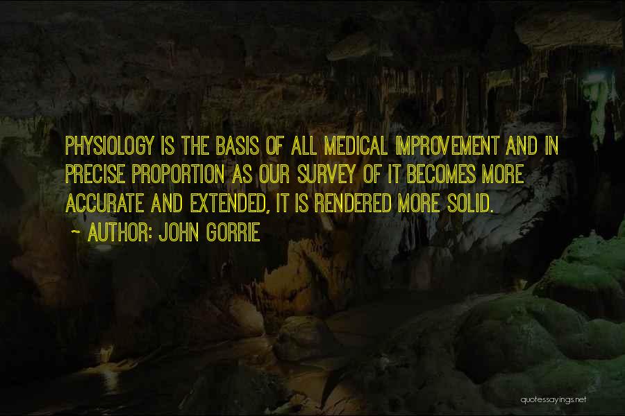 John Gorrie Quotes: Physiology Is The Basis Of All Medical Improvement And In Precise Proportion As Our Survey Of It Becomes More Accurate