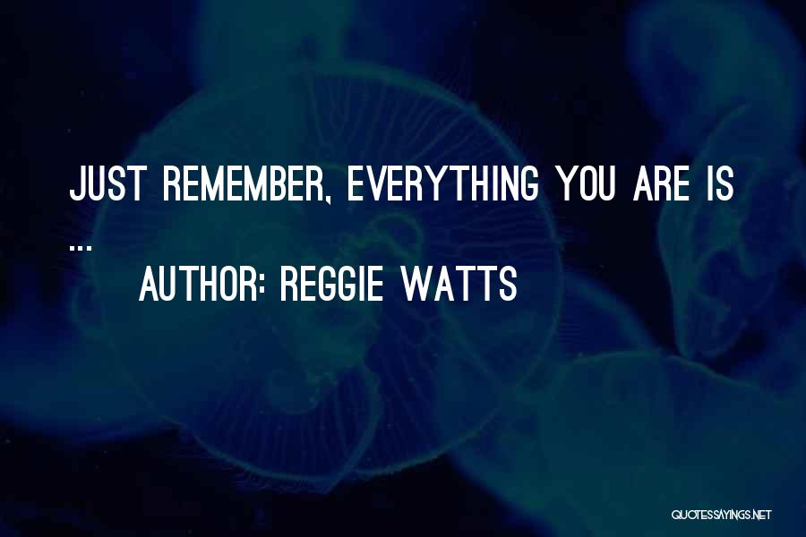 Reggie Watts Quotes: Just Remember, Everything You Are Is ...