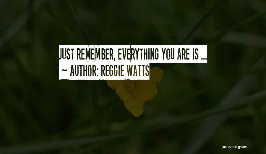 Reggie Watts Quotes: Just Remember, Everything You Are Is ...