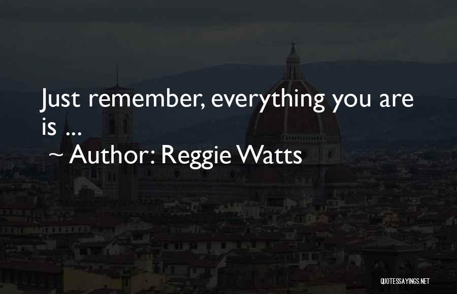 Reggie Watts Quotes: Just Remember, Everything You Are Is ...