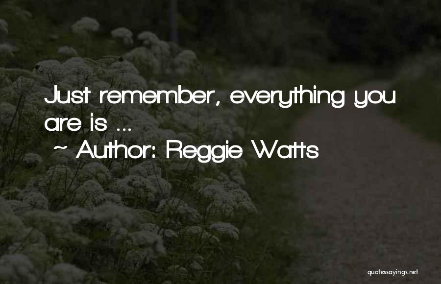 Reggie Watts Quotes: Just Remember, Everything You Are Is ...