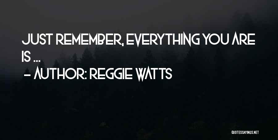 Reggie Watts Quotes: Just Remember, Everything You Are Is ...