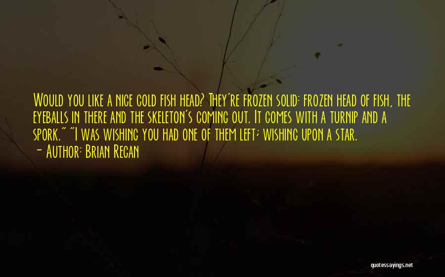 Brian Regan Quotes: Would You Like A Nice Cold Fish Head? They're Frozen Solid: Frozen Head Of Fish, The Eyeballs In There And