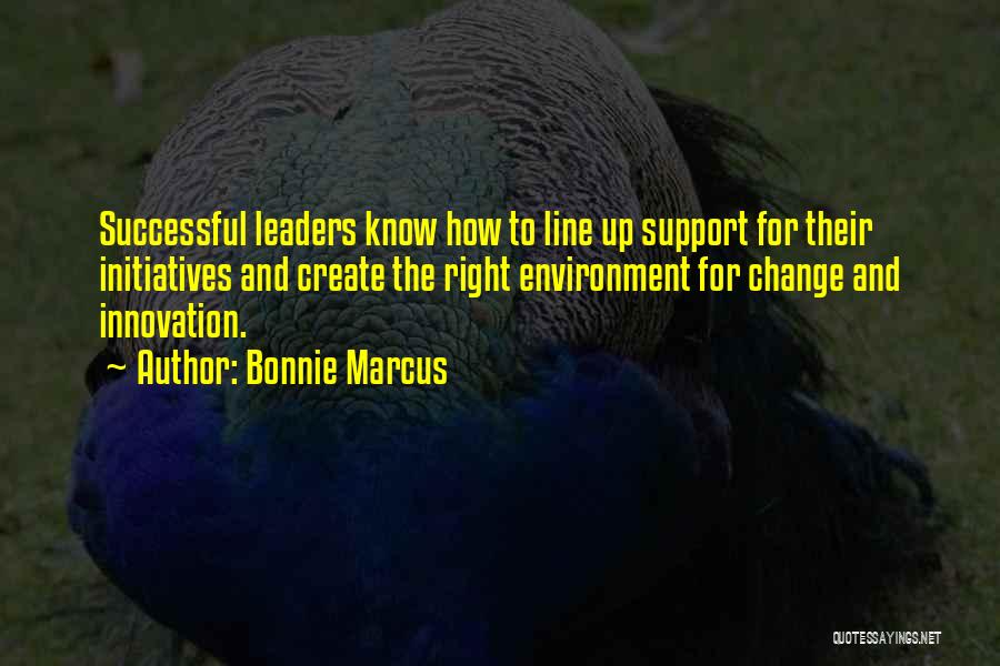 Bonnie Marcus Quotes: Successful Leaders Know How To Line Up Support For Their Initiatives And Create The Right Environment For Change And Innovation.