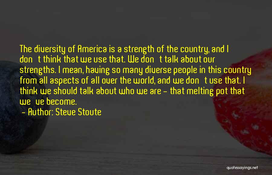 Steve Stoute Quotes: The Diversity Of America Is A Strength Of The Country, And I Don't Think That We Use That. We Don't