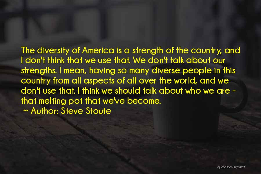 Steve Stoute Quotes: The Diversity Of America Is A Strength Of The Country, And I Don't Think That We Use That. We Don't