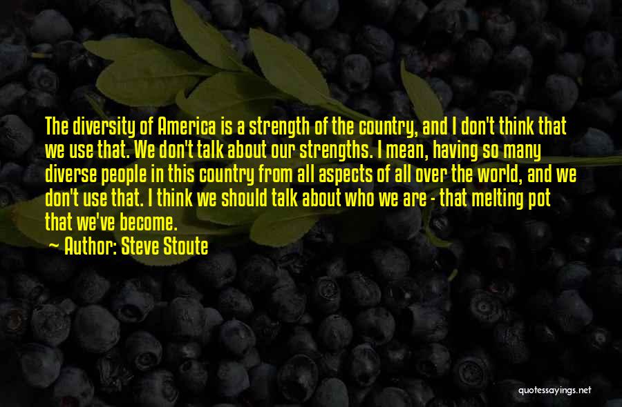 Steve Stoute Quotes: The Diversity Of America Is A Strength Of The Country, And I Don't Think That We Use That. We Don't