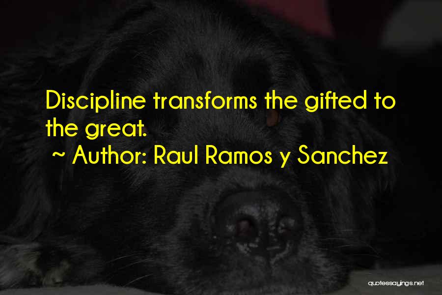Raul Ramos Y Sanchez Quotes: Discipline Transforms The Gifted To The Great.