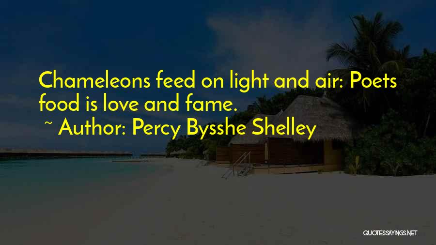 Percy Bysshe Shelley Quotes: Chameleons Feed On Light And Air: Poets Food Is Love And Fame.