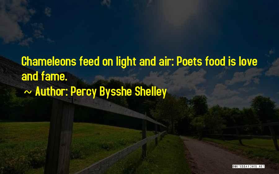 Percy Bysshe Shelley Quotes: Chameleons Feed On Light And Air: Poets Food Is Love And Fame.