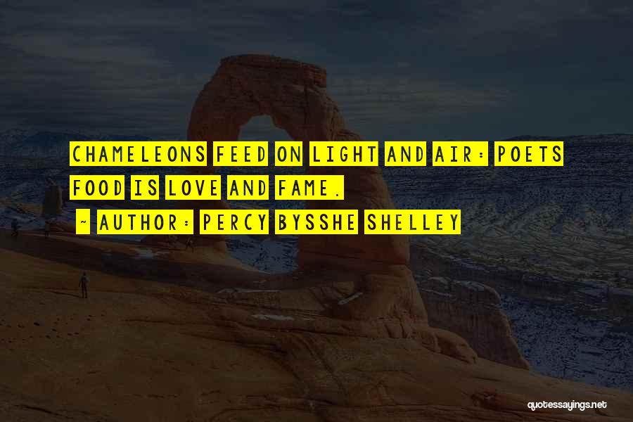 Percy Bysshe Shelley Quotes: Chameleons Feed On Light And Air: Poets Food Is Love And Fame.