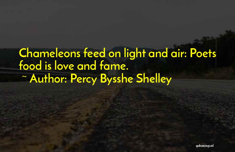 Percy Bysshe Shelley Quotes: Chameleons Feed On Light And Air: Poets Food Is Love And Fame.