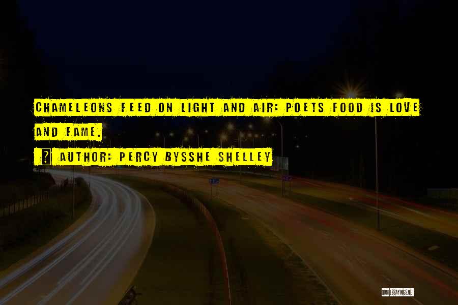 Percy Bysshe Shelley Quotes: Chameleons Feed On Light And Air: Poets Food Is Love And Fame.