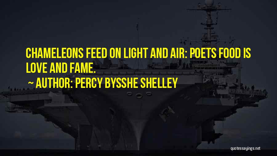 Percy Bysshe Shelley Quotes: Chameleons Feed On Light And Air: Poets Food Is Love And Fame.