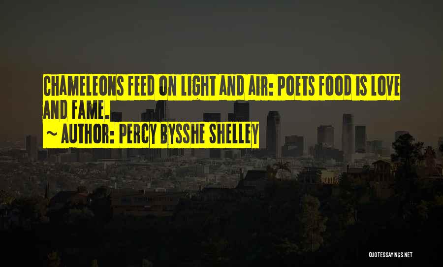 Percy Bysshe Shelley Quotes: Chameleons Feed On Light And Air: Poets Food Is Love And Fame.