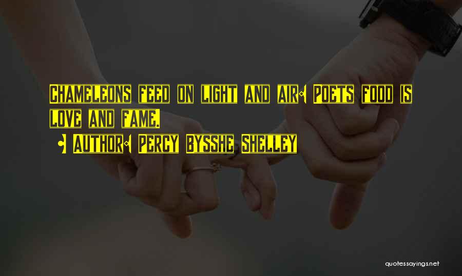 Percy Bysshe Shelley Quotes: Chameleons Feed On Light And Air: Poets Food Is Love And Fame.