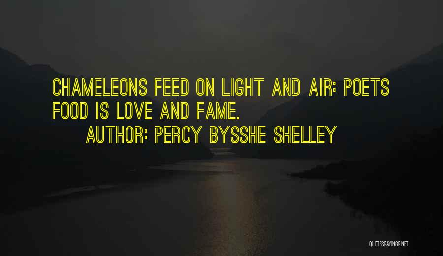 Percy Bysshe Shelley Quotes: Chameleons Feed On Light And Air: Poets Food Is Love And Fame.