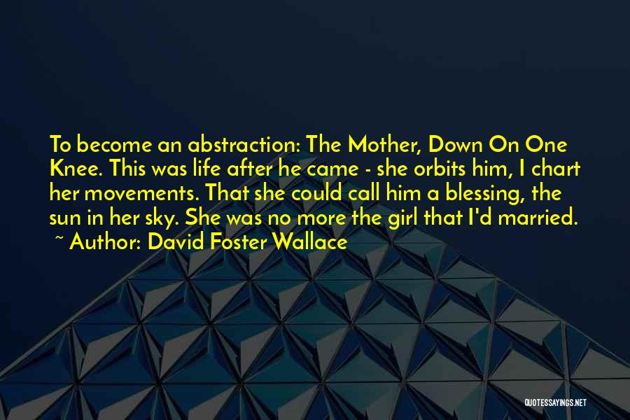 David Foster Wallace Quotes: To Become An Abstraction: The Mother, Down On One Knee. This Was Life After He Came - She Orbits Him,