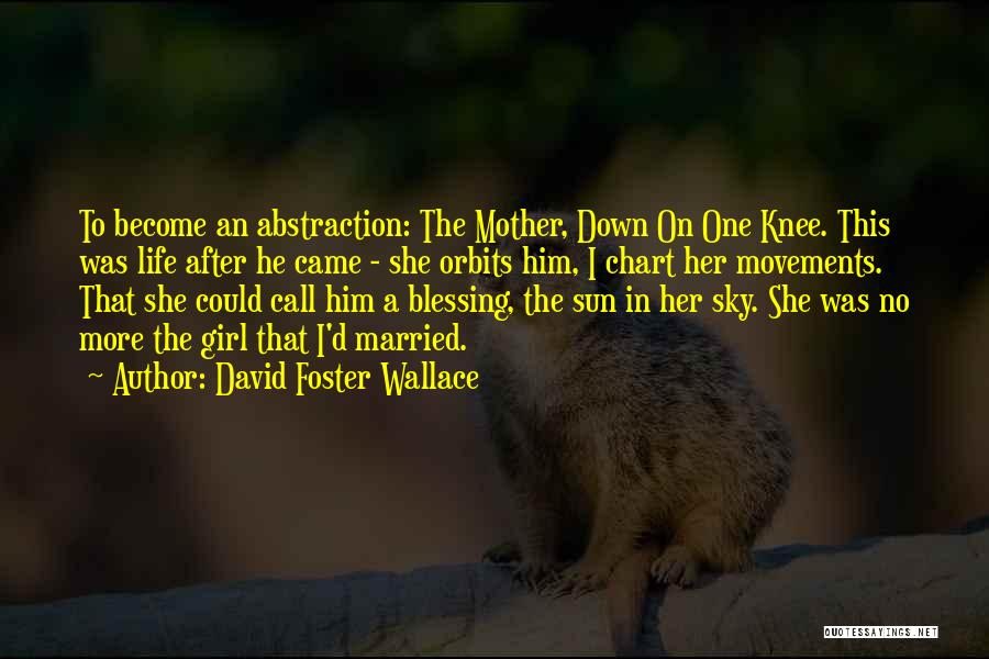 David Foster Wallace Quotes: To Become An Abstraction: The Mother, Down On One Knee. This Was Life After He Came - She Orbits Him,
