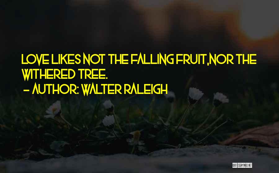 Walter Raleigh Quotes: Love Likes Not The Falling Fruit,nor The Withered Tree.