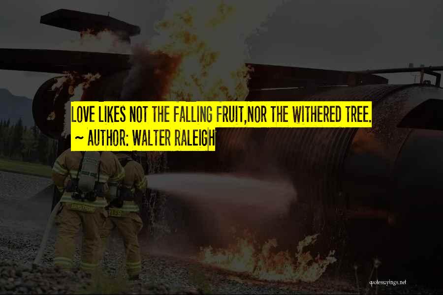 Walter Raleigh Quotes: Love Likes Not The Falling Fruit,nor The Withered Tree.