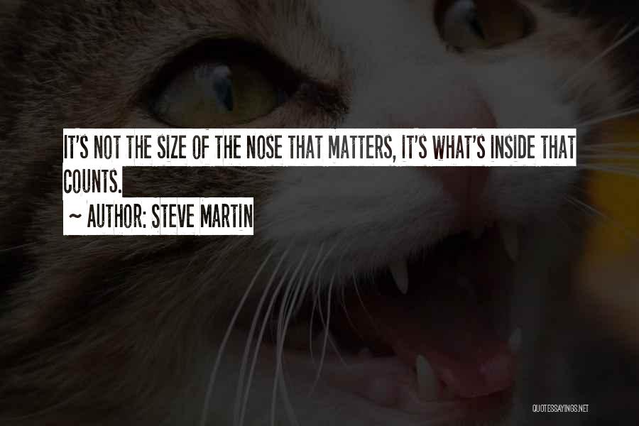 Steve Martin Quotes: It's Not The Size Of The Nose That Matters, It's What's Inside That Counts.