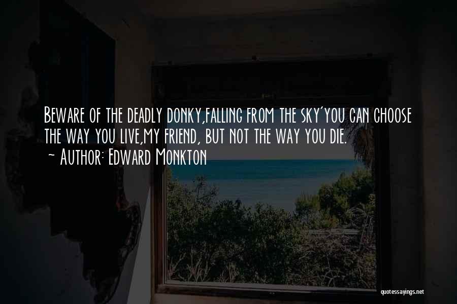 Edward Monkton Quotes: Beware Of The Deadly Donky,falling From The Sky'you Can Choose The Way You Live,my Friend, But Not The Way You