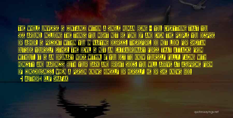Elif Shafak Quotes: The Whole Universe Is Contained Within A Single Human Being - You. Everything That You See Around, Including The Things