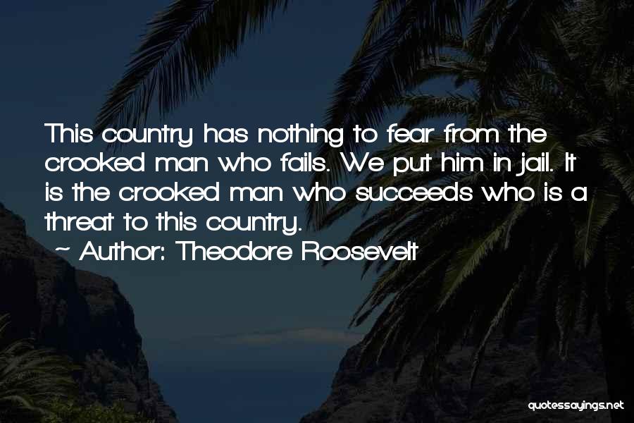 Theodore Roosevelt Quotes: This Country Has Nothing To Fear From The Crooked Man Who Fails. We Put Him In Jail. It Is The