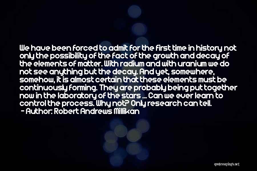 Robert Andrews Millikan Quotes: We Have Been Forced To Admit For The First Time In History Not Only The Possibility Of The Fact Of