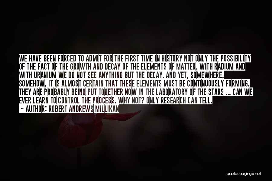 Robert Andrews Millikan Quotes: We Have Been Forced To Admit For The First Time In History Not Only The Possibility Of The Fact Of