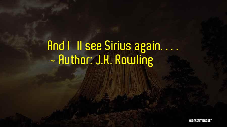 J.K. Rowling Quotes: And I'll See Sirius Again. . . .