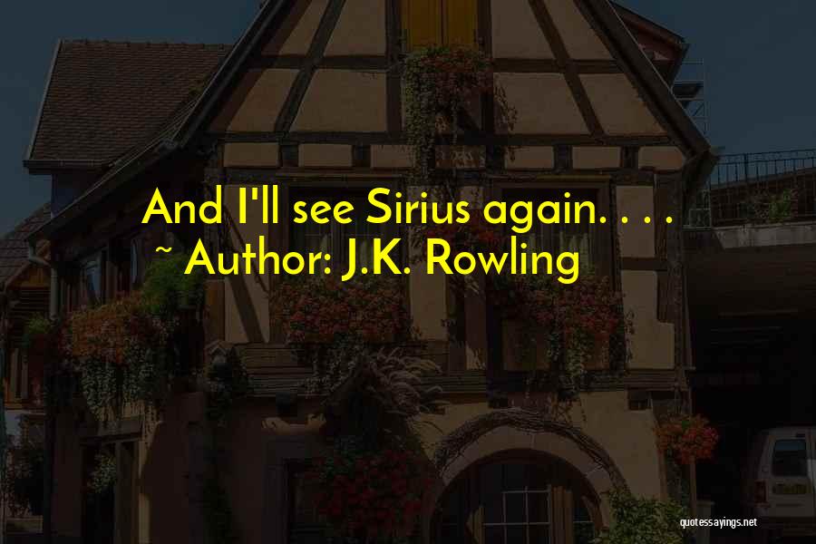 J.K. Rowling Quotes: And I'll See Sirius Again. . . .